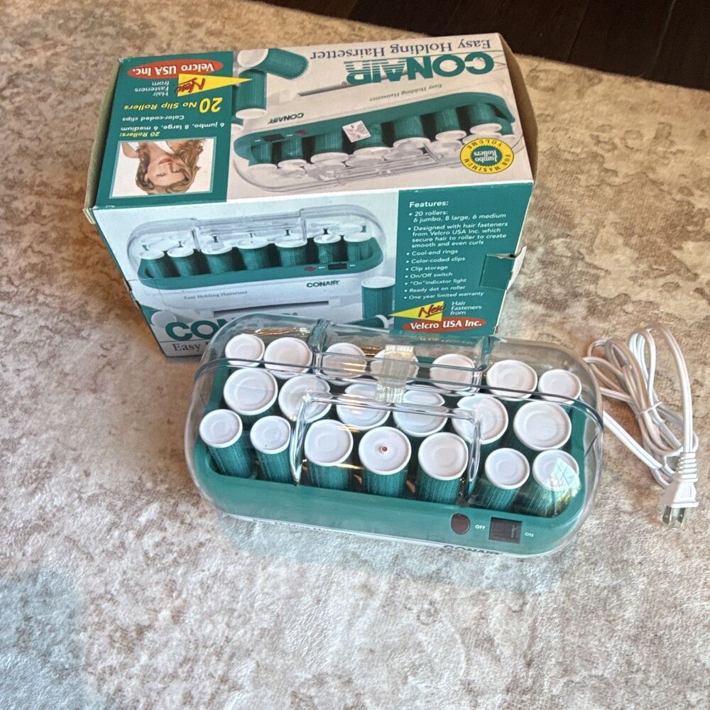 Conair  Holding Hairsetter 20 no slip Rollers Vintage New Open Box Tested Works
